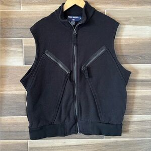 Vintage 90’s Rare Ralph Lauren Polo Sport Wool Fleece Vest Zip Up Size XL USA